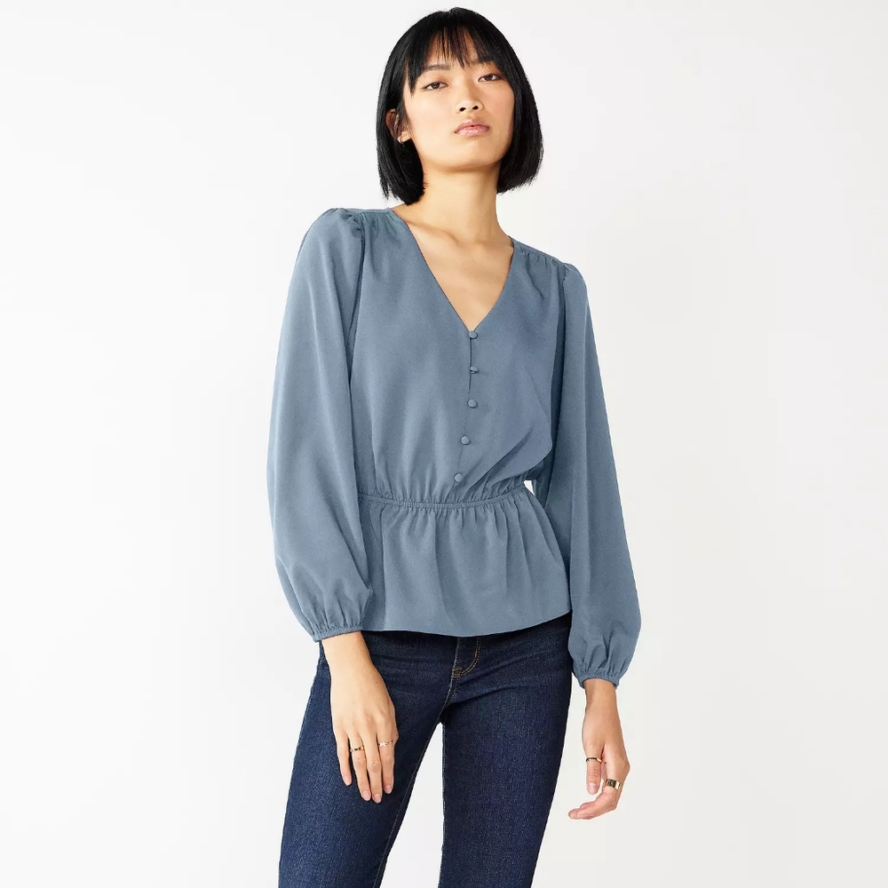 Nine West blue blouse